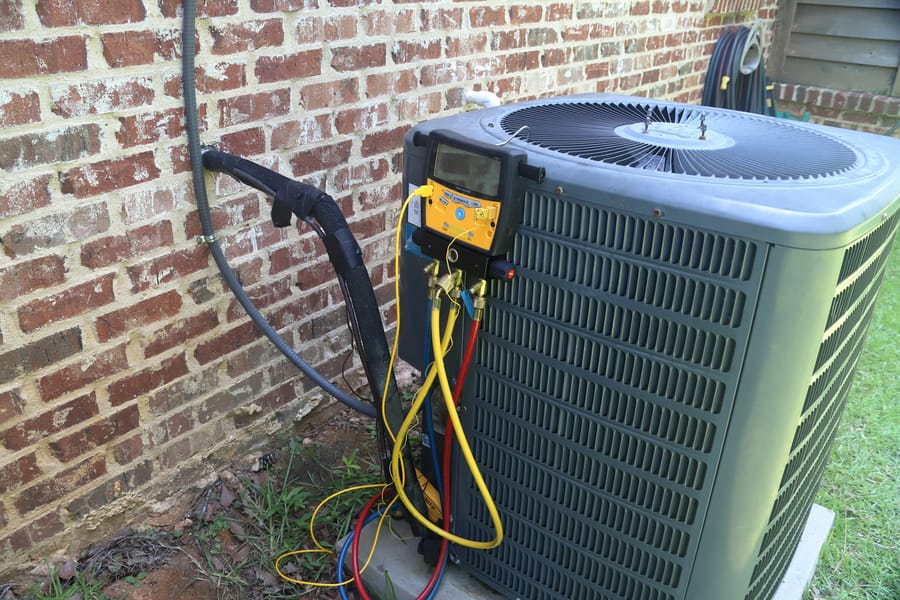Testing an HVAC unit.