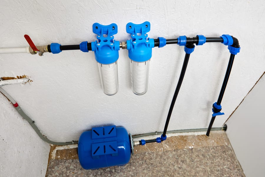 Water purifiers set up in basement.